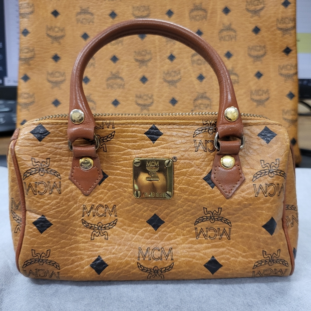 MCM Cognac Mini Boston